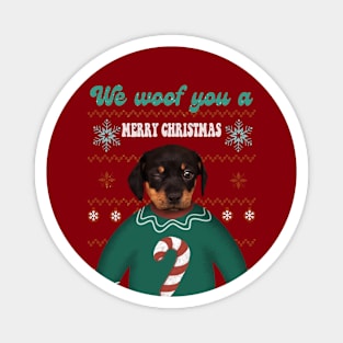 We woof you a merry christmas Magnet